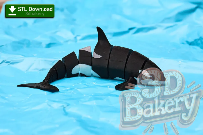 Articulated Flexi Orca Whale 3D Model - Dive into Creativity with This Poseable, Print-Ready Sea Creature! Perfect for Makers & Collectors! [STL File Download] - Image 2