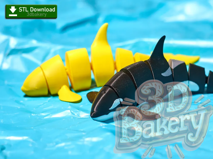 Articulated Flexi Orca Whale 3D Model - Dive into Creativity with This Poseable, Print-Ready Sea Creature! Perfect for Makers & Collectors! [STL File Download] - Image 3