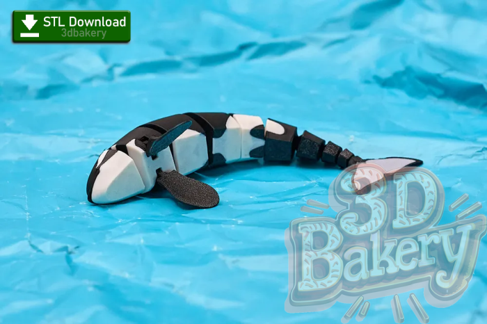 Articulated Flexi Orca Whale 3D Model - Dive into Creativity with This Poseable, Print-Ready Sea Creature! Perfect for Makers & Collectors! [STL File Download] - Image 5